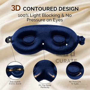 Masque de sommeil en forme de cocon rembourré avec logo personnalisé, 100% soie de mûrier naturelle, masque oculaire occultant complet, masque de sommeil de nuit confortable et luxueux - Product Image 4