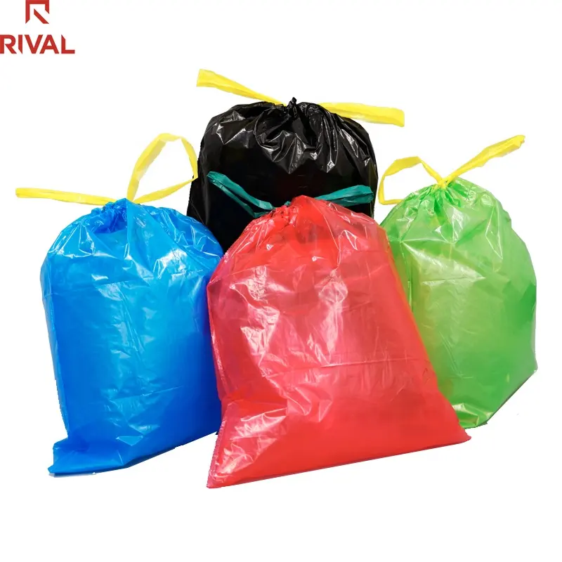 Sacchetto di immondizia di plastica 120 litri dei sacchetti di rifiuti neri biodegradabili resistenti della spazzatura per il commercio all'ingrosso