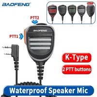 Microphone portable étanche avec fonction PTT pour talkie-walkie Baofeng UV-5R, UV9R, 888S et série K Head – Vente en gros