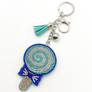 <b>Custom</b> Color Bling Cute Glitter <b>Key</b> <b>Ring</b> Crystal Rhinestone Cute Funny Lollipop Keychain New Style - Product Image 2