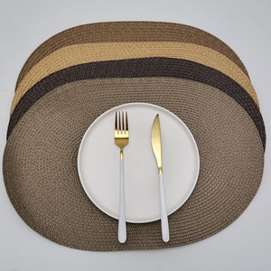 Recyclable Waterproof Non-Slip Woven Tray Placemat Color PP Oval Round <b>Table</b> <b>Mat</b> & Pads - Product Image 3