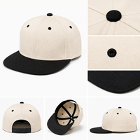 Gorra Personalizada de Visera Plana, Color Blanco y Negro, Estilo Snapback, Dos Tonos, Streetwear, Hip Hop, Fabricante OEM ODM
