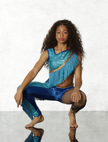 Tenue de majorette pour femmes adultes, design gratuit, maille, paillettes, franges, bleu, combinaison de danse, uniforme de danse bleu