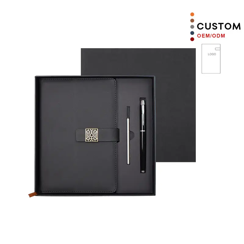 Wholesale Customization Diary Pen Bottle Business Gift Set Personal A5 Travel Journal Leather Diary Notebook
