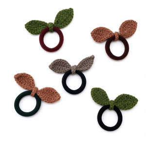 Handmade Crochet Yarn <b>Bow</b> Hair Ties Cute Bowknot Elastic Hair Bands for Kids Girls Hand-Crocheted Safety Yarn Baby Hair <b>Bows</b> Tie - Product Image 1