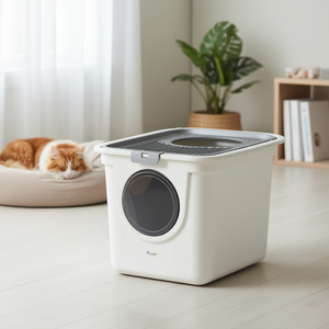 Caja de Arena para Gatos PawHut de 65L con Entrada Frontal y Salida Superior, Fácil de Limpiar, Rectangular, de Plástico, Manual, para Mascotas - Product Image 2