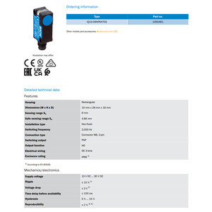 Заводские выходные Индуктивные датчики приближения IQB IQ10-06NPSKT0S 1055461OF chood - Product Image 4