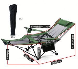 Chaise pliante compacte en métal pour le camping, la plage, la pêche, le pique-nique, avec repose-pieds - Product Image 1
