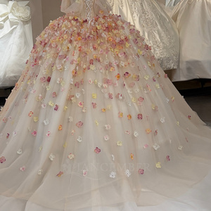 Vestido de Quinceañera Wx381 Personalizado, Estilo Princesa con Tul Floral 3D, Apliques Coloridos, Vestido de 15 Años para Fiesta de Graduación - Product Image 3