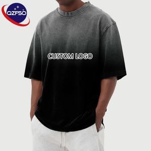 Blanc Vintage Original 100% coton graphique T-shirt Logo personnalisé lavé à l'acide T-shirt lourd en détresse recadrée Boxy Fit T-shirt - Product Image 1