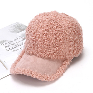 Berretto da Baseball con cuciture in lana di agnello nuova moda invernale da donna contratto cappello invernale freddo all'aperto - Product Image 2