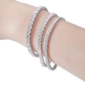 Lab Grown Diamond Tennis Bracelet Round Cut 14K 18K Solid Gold 2mm 3mm IGI Certified Custom <b>Gift</b> for Women Men - Product Image 1
