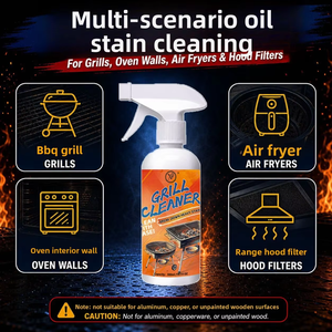 X9 Spray detergente multiuso da 300ml <span class=keywords><strong>per</strong></span> griglie, potente <span class=keywords><strong>sgrassatore</strong></span> <span class=keywords><strong>per</strong></span> forni, friggitrici ad aria e filtri <span class=keywords><strong>per</strong></span> cappe da cucina - Product Image 4