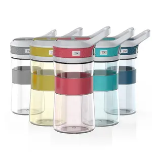 Umwelt freundliche Bpa Free 12 oz Taritan Faltbare Kinder wasser flasche Mit aufklappbarem Stroh deckel aus Silikon