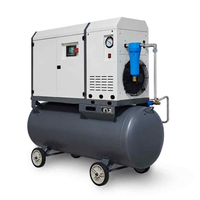 Compresseur d'air à vis portable 3-7,5 CV (2,2-5,5 KW) avec réservoir d'air de 300 L, compresseur industriel sur roues, type économe en énergie