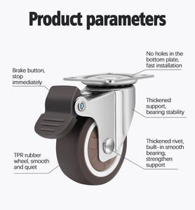 4-teiliges Set Möbel-Roller-Rad Kleber Tpr Unterbau Platte Bremse Drehbänder - Product Image 6