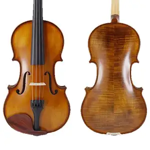 Factory Handmade Solid Wood China Profesional Flame Estuche Scrolls Hand Made Violins Wooden Violin For Kids