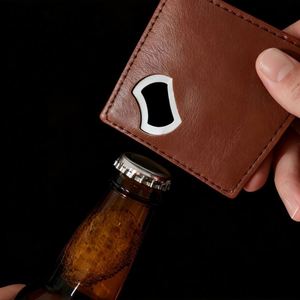 Sous-verre en cuir PU avec logo personnalisé et ouvre-bouteille en acier inoxydable pour bar et restaurant - Product Image 5