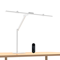 Lampe de table LED lumineuse à bras oscillant double réglable pour la chambre à coucher et le bureau