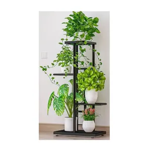 Premium Quality 4-Tier Metal Plant Stand Modern Design Powder Coated Home Decorative Item 5 Flower Pot Holder Exported India