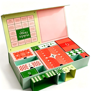 <b>Christmas</b> Countdown Gift <b>Box</b> 8 Compartments Easy Pull Drawers Custom Size Color Artwork Advent Calendar Gift <b>Box</b> - Product Image 1