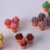 Adorables Cactus Succulents Colorés en Pot, Accessoires en Résine Artificielle, Ornements de Micro-Paysage, Accessoires Créatifs DIY Faits à la Main
