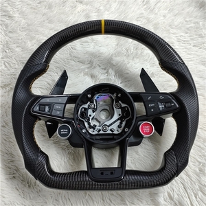 Volant de voiture en cuir et fibre de carbone, <span class=keywords><strong>prix</strong></span> de gros usine, pour <span class=keywords><strong>Audi</strong></span> A3 A4L A5 A6L A7 Q8 TT R8 - Product Image 1