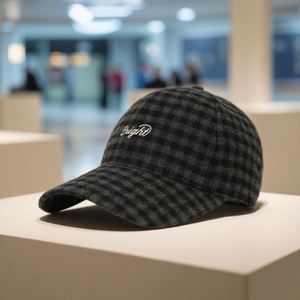 Casquette de baseball unisexe réglable à 6 panneaux, version coréenne des quatre saisons - Tissu en laine chaude, dessus rigide - Product Image 4