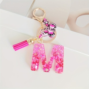 26 Thư Nhựa Ban Đầu Keychain Với Tua Bướm A-M-S Mặt Dây Chuyền Vòng Chìa Khóa Cho Phụ Nữ Của Túi Thanh Lịch Keychain Phụ Kiện - Product Image 5