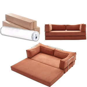 Maison moderne Maillard Rétro Tissu Velours Côtelé Siège Soupir Canapé-lit Compression Sous Vide Combinaison <span class=keywords><strong>Paresseux</strong></span> Pliable pour Location d'Appartement - Product Image 4