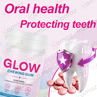 Permen Karet Kecantikan Amaz OEM Glow Beauty, Suplemen Kulit Bercahaya dengan Asam Hialuronat, Vitamin C, Biotin untuk Kesehatan Wanita