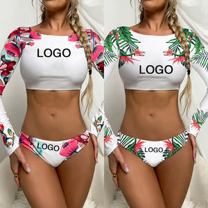 TW1152 Fabrik Großhandel Fitness Badeanzug Frauen Swim Shirt 2021 Langarm Surfing Bikini Custom Zweiteilige Bade bekleidung - Product Image 1