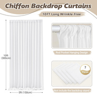Telas de Chifón para Cortinas de Boda, Cortinas Transparentes para Fotografía, Telas para Telones de Fondo de Chifón sin Arrugas