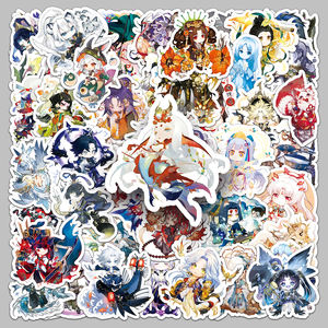 50 Uds., superventas de fábrica, versión Q creativa personalizada a la moda de <span class=keywords><strong>Onmyoji</strong></span>, pegatinas de <span class=keywords><strong>Anime</strong></span> para teclados y portátiles - Product Image 1