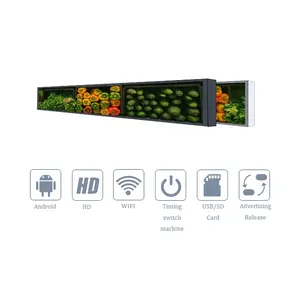 Custom Size Supermarket Ultra Wide Strip Shelf Edge Advertising Digital Signage Monitor Type Stretched Bar Lcd Display Screen