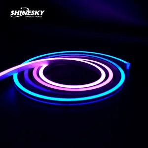 DC24V RGB/RGBW 1220 DMX512 Silicone Neon Strip IP67 Alterar Cor Mágica Padrão Efeito de Luz lado dobrar flexível led neon luz