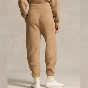 Pantaloni personalizzati in lana Cashmere <span class=keywords><strong>a</strong></span> coste Jacquard <span class=keywords><strong>a</strong></span> gamba larga per maglione autunno inverno pantaloni lavorati <span class=keywords><strong>a</strong></span> maglia da donna - Product Image 3