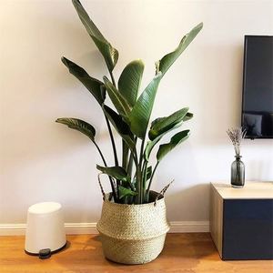 <span class=keywords><strong>Cesto</strong></span> in <span class=keywords><strong>Vimini</strong></span> Bianco e <span class=keywords><strong>Nero</strong></span> Intrecciato a Mano, Cassetti in Bambù, Cesti in Giacinto d'Acqua, Contenitore Multifunzione 3 in 1 per Biancheria - Product Image 2