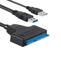 Adaptador USB 2.0 3.0 a SATA de 22 Pines de 2.5 Pulgadas, Cable Convertidor de Datos de 20 cm para Discos Duros SSD HDD, Disco Duro Externo UASP