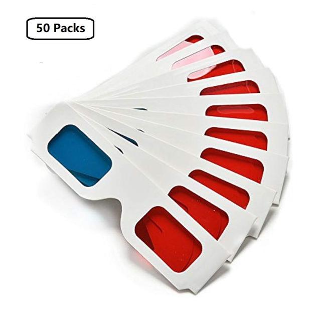 3D Paper Red and Cyan Anaglyph Glasses