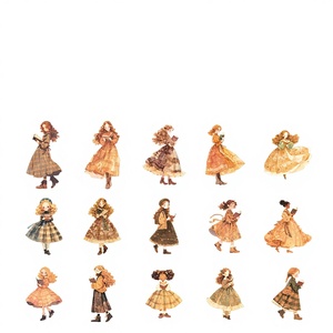 Adesivi Vintage con Personaggi Femminili che Leggono, Alieni e <span class=keywords><strong>Collage</strong></span> di <span class=keywords><strong>Disegni</strong></span> per Librerie - Product Image 5