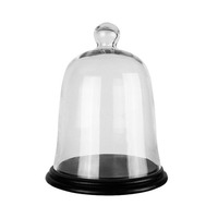 Cloche en verre Cloche Dôme avec plateau en bois de bambou Pièce maîtresse décorative DIY Cloche en verre de table Cloche Dôme en vente