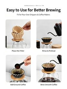 Filtres à café en papier en forme de cône, personnalisés en usine, vente en gros, pour le café artisanal, emballage de grains de café, fournitures pour magasins - Product Image 5