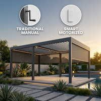 Gazebo de Aluminio Resistente para Exteriores, 10x10 pies, Techo Doble, Gazebo con Techo Rígido
