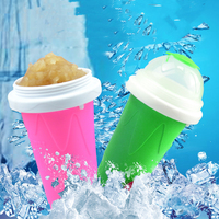 Tasse de boisson en Silicone de qualité alimentaire, Logo personnalisé magique, pour la fabrication de glaces, tasse avec pailles, Double couche