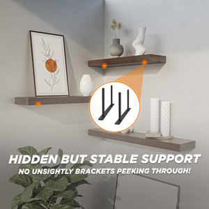 Suporte de Prateleira Flutuante Reforçado de 16 Polegadas em Aço Sólido, Suportes Invisíveis Ocultos para Montagem em Parede de Madeira - Product Image 5