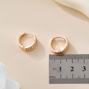 Nouveau haut de gamme luxe cercle cuivre Micro plein Zircon boucles d'oreilles Unique Vintage Design crochet d'oreille pour les femmes élégant à la mode - Product Image 5