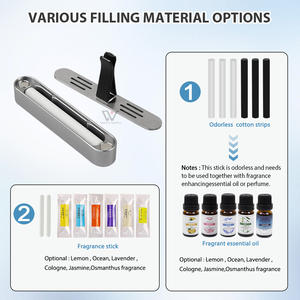 Tarjetero de lujo para coche con montaje en ventilación y placa oculta para número de <span class=keywords><strong>teléfono</strong></span> con acabado de veta de madera, aroma duradero y fragancia natural - Product Image 3