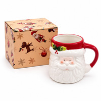 Tasses à café en céramique 3D de Noël, tasses à thé originales peintes à la main, ensemble de tasses cadeaux de Noël pour la famille