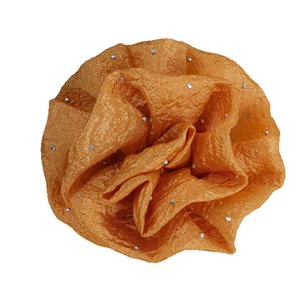 Fleur en tulle seersucker motif rose 8 cm, faite à la main, pour accessoires capillaires DIY, corsages, fleurs pour chaussures et décorations vestimentaires - Product Image 5